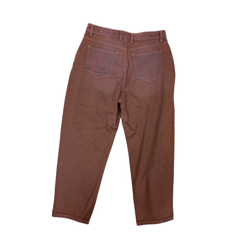 MNG Mango Slouchy High Rise Rust Faded Jeans Women’s Size 12 Straight Leg - Picture 4 of 5